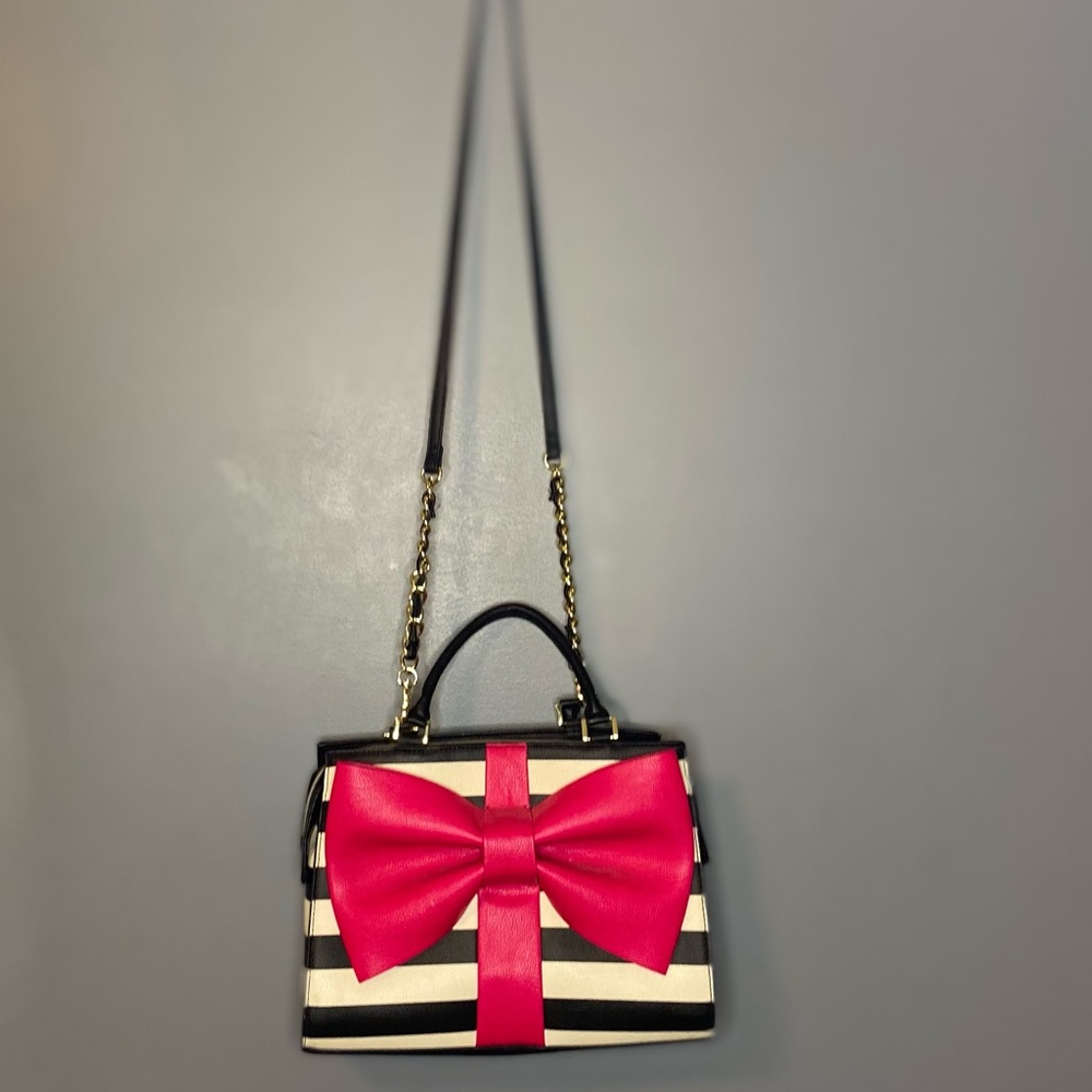 Betsy Johnson Striped Bag with bow